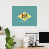 Poster Design de drapeau d'état du Delaware (Bureau à domicile)