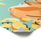 Poster Design de fleurs esquissé dans des couleurs vives (Coin)