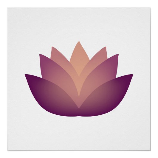 Poster Design de fleurs Mauve Lotus (Devant)