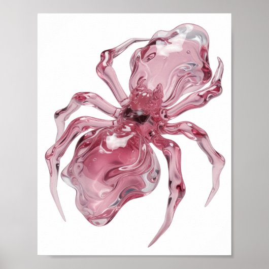 Poster Design de GLASS SPIDER en argent propre (Devant)