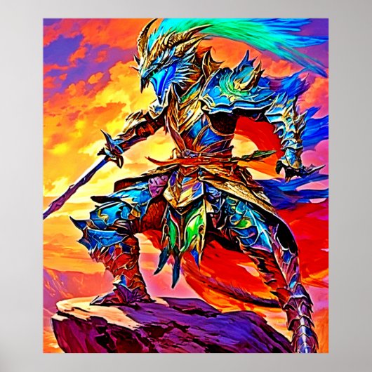 Poster Design de héros d'armure dynamique (Devant)