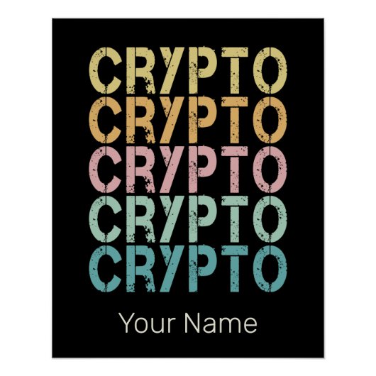 Poster Design de lettres rétro Crypto pour Cryptomonnaie (Devant)