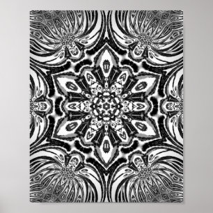 Poster design de mandala de fleurs