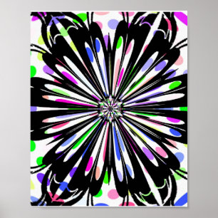 Poster design de mandala de fleurs