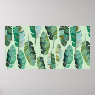 Poster Design de mode avec banane tropicale plantes
