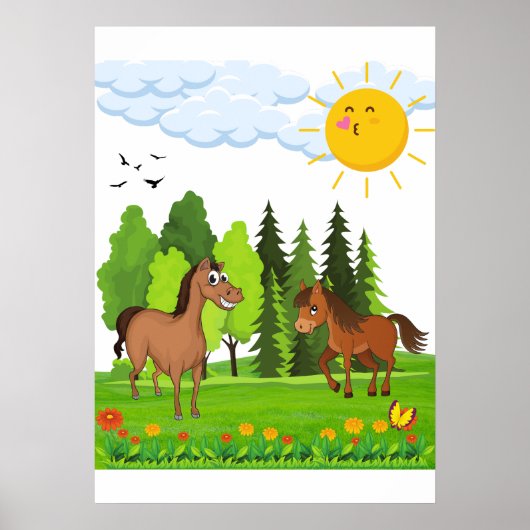 Poster Design de petits chevaux pour les enfants (Devant)