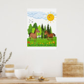 Poster Design de petits chevaux pour les enfants (Cuisine)