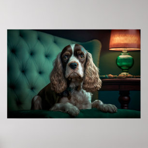 Poster Design de portrait classique de Cocker Spaniel élé