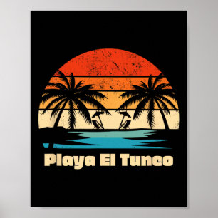 Poster Design de surf Vintage rétro Playa El Tunco Beach