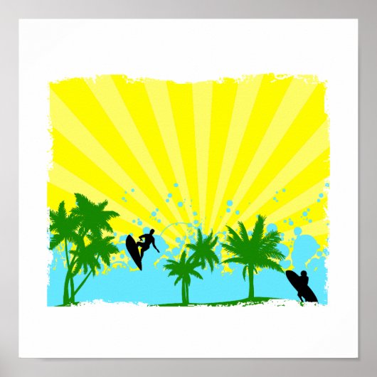 Poster design de surfer audacieux (Devant)