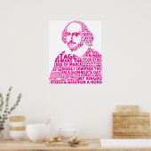 Poster Design de texte rose Shakespeare (Cuisine)