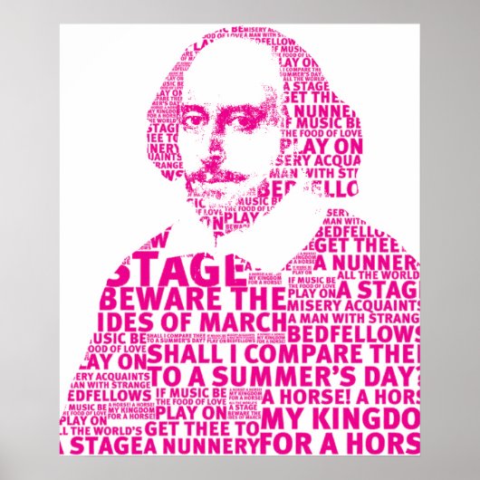 Poster Design de texte rose Shakespeare (Devant)