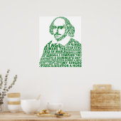 Poster Design de texte vert Shakespeare (Cuisine)