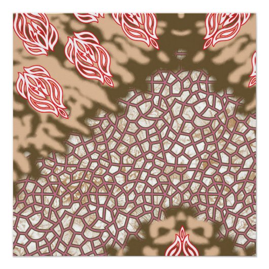 Poster Design de tissu complexe avec motifs floraux (Devant)