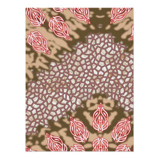 Poster Design de tissu complexe avec motifs floraux (Devant)