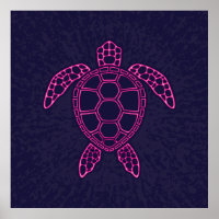 Design de tortue marine rose chaud