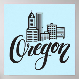 Poster Design de typographie de l'Oregon