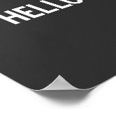 Poster Design de typographie en noir et blanc - HELLO (Coin)