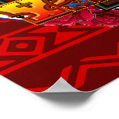 Poster design de Yaqui Deer Dancer en rouge (Coin)