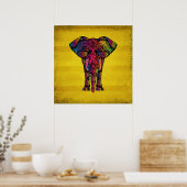 Poster Design décoratif ornemental d'éléphant Abstrait (Cuisine)