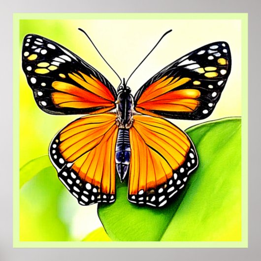 Poster Design détaillé de l'aile papillon (Devant)
