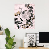 Poster Design d'oiseau de grue japonais (Bureau à domicile)