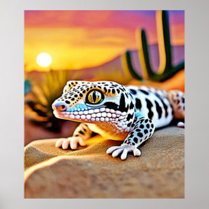 Poster Design du désert de Leopard Gecko