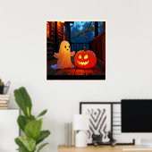 Poster Design éffrayant d'Halloween brillant (Bureau à domicile)