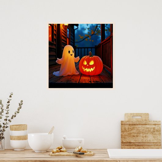 Poster Design éffrayant d'Halloween brillant (Cuisine)