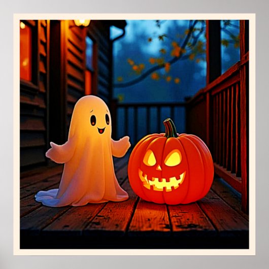 Poster Design éffrayant d'Halloween brillant (Devant)