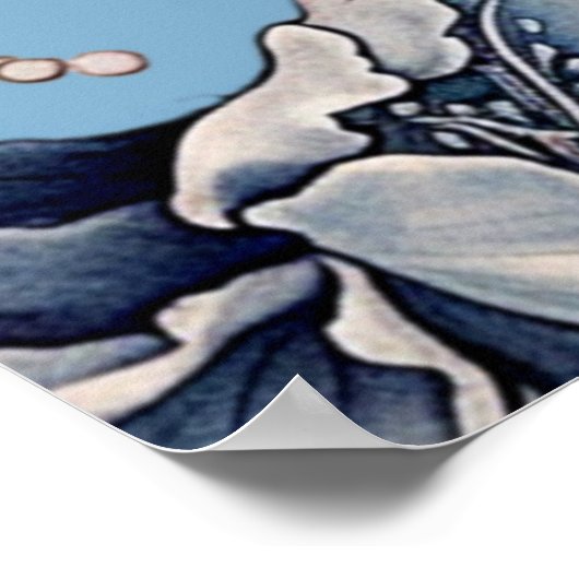 Poster Design élégant bleu celtique (Coin)