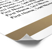 Poster Design élégant Coeurs d'or - 16 Seating Chart (Coin)