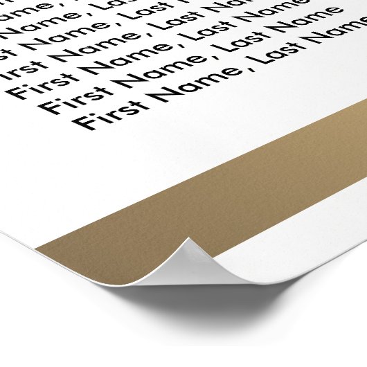 Poster Design élégant Coeurs d'or - 16 Seating Chart (Coin)