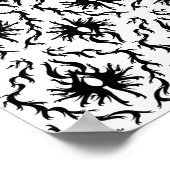 Poster Design élégant Damask, noir et blanc. (Coin)
