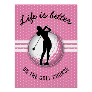 Poster Design élégant de Golfeur pour femmes