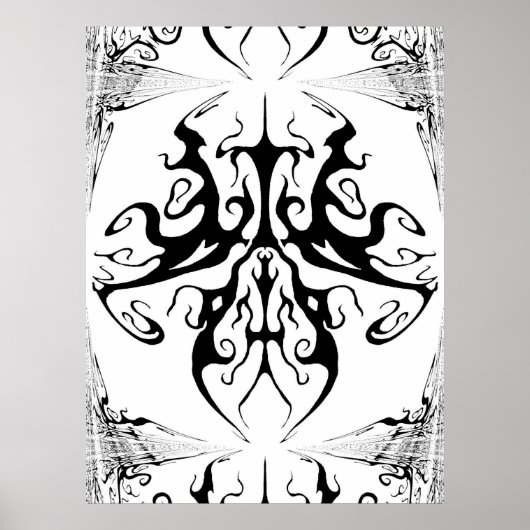 Poster Design élégant de tatouage tribal - noir et blanc (Devant)
