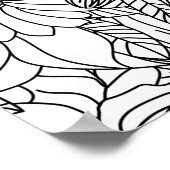 Poster Design élégant Doodé floral à main (Coin)