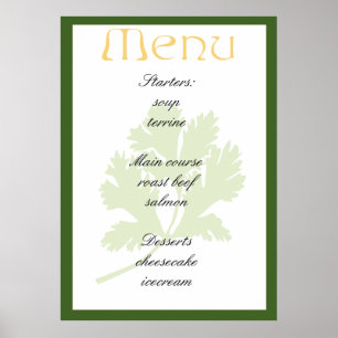 Poster Design élégant du menu