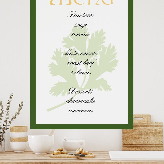 Poster Design élégant du menu (Cuisine)