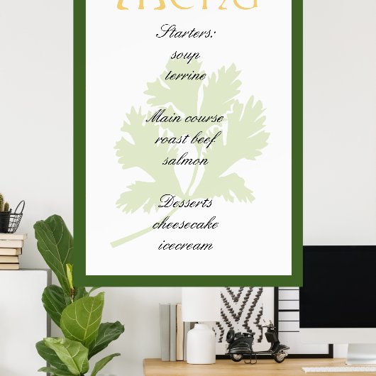 Poster Design élégant du menu (Bureau à domicile)