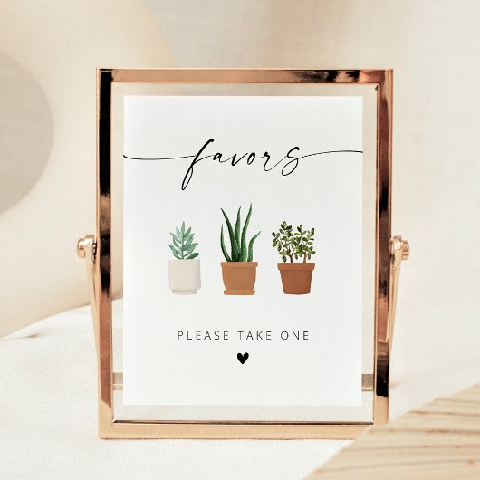 Poster Design élégant et moderne Faveurs Plante de script