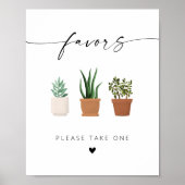 Poster Design élégant et moderne Faveurs Plante de script (Devant)