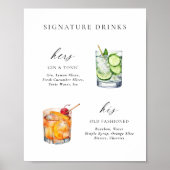 Poster Design élégant moderne Signature Boissons Cocktail (Devant)