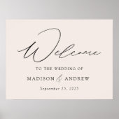 Poster Design élégant Script Design Mariage Bienvenue (Devant)