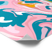 Poster Design en marbre avec rose et Turquoise (Coin)