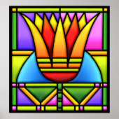 Poster design en verre à tache lotus/tulipe gras (Devant)