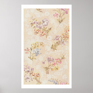 Poster Design floral avec pivoines, lys et roses pour S