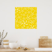 Poster Design Floral estival. Jaune ensoleillé. (Cuisine)