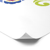 Poster Design folklorique hongrois Fleurs bleues et viole (Coin)