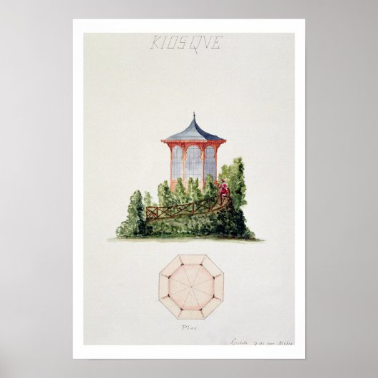 Poster Design for a pavilion in simfied style oriental (Devant)